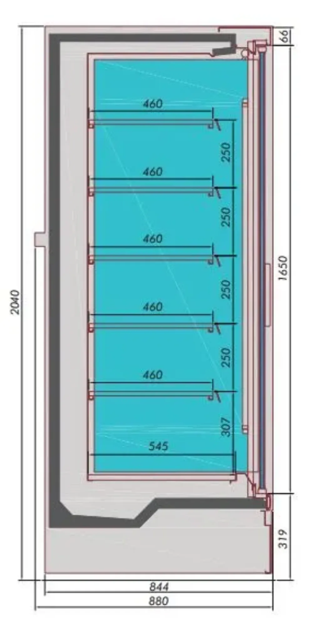 Picture of Mike Multideck Dairywall With Doors - 7350.0070OG