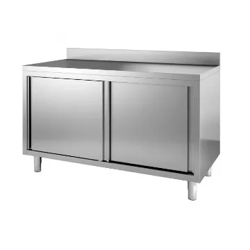 Show details for CombiSteel 600 Worktable Upstanding 2 Sliding Doors Splashback Range - 7452.3055OG Picture of CombiSteel 600 Worktable Upstanding 2 Sliding Doors Splashback Range - 7452.3055OG