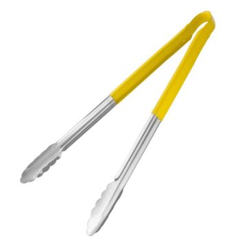 Show details for Hygiplas Colour Coded Serving Tong Yellow 405mm - HC855 Picture of Hygiplas Colour Coded Serving Tong Yellow 405mm - HC855