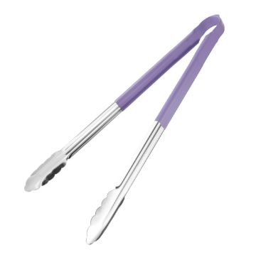 Show details for Hygiplas Colour Coded Serving Tong Purple - 405mm - HC853 Picture of Hygiplas Colour Coded Serving Tong Purple - 405mm - HC853