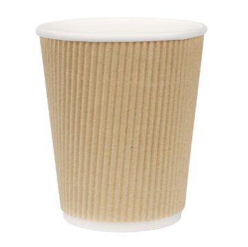 Show details for Fiesta Recyclable Coffee Cups Ripple Wall Kraft 225ml / 8oz (Pack of 25) - GP443 Picture of Fiesta Recyclable Coffee Cups Ripple Wall Kraft 225ml / 8oz (Pack of 25) - GP443