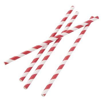 Show details for Fiesta Compostable Individually Wrapped Paper Straws Red Stripes (Pack of 250) - FP442 Picture of Fiesta Compostable Individually Wrapped Paper Straws Red Stripes (Pack of 250) - FP442