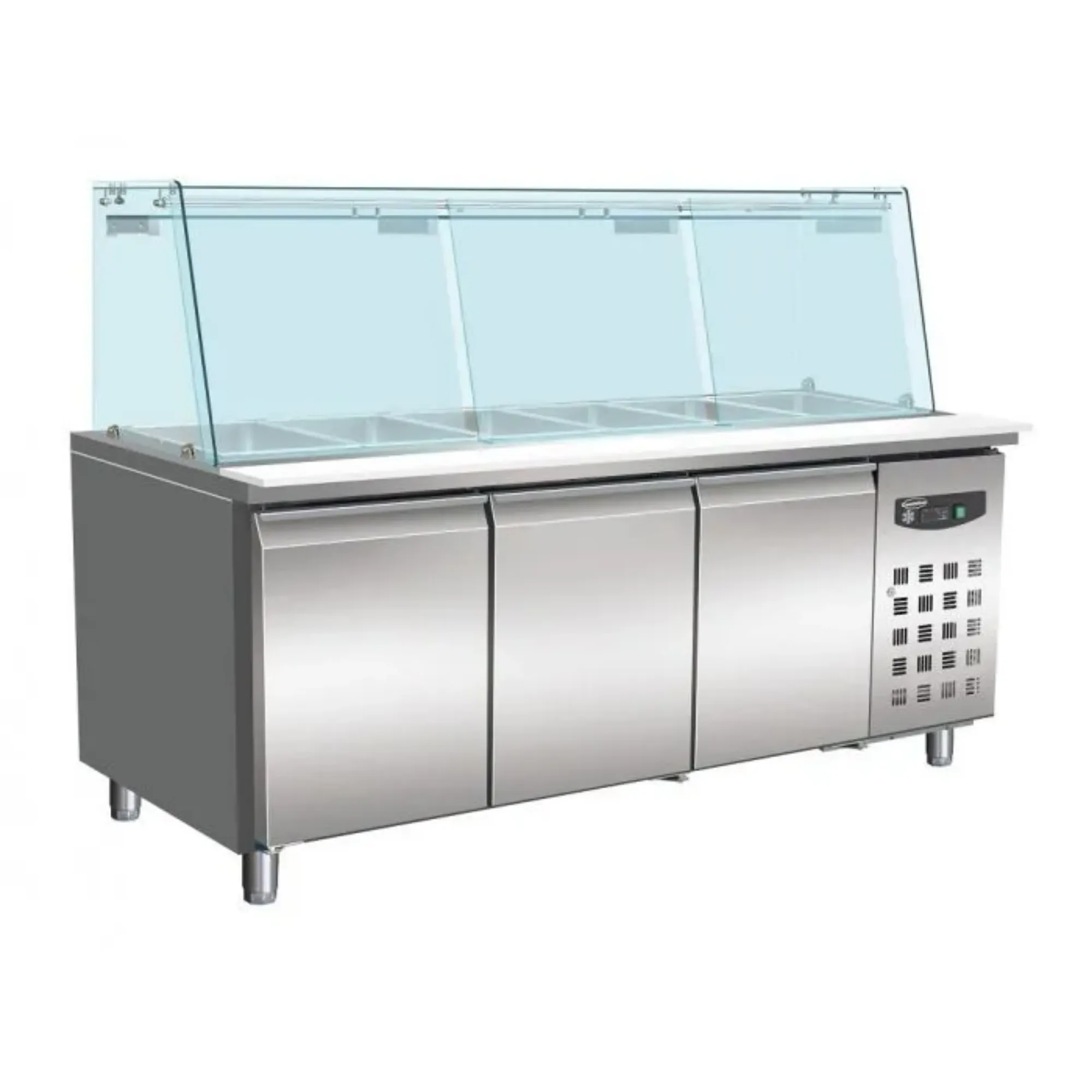 Picture of CombiSteel Saladette 3 Door with Glass Cover 5x1/1 GN - 7950.0425