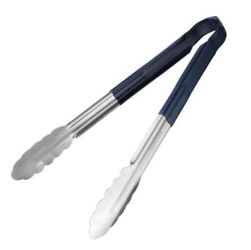 Show details for Hygiplas Colour Coded Blue Serving Tongs 300mm - CB156 Picture of Hygiplas Colour Coded Blue Serving Tongs 300mm - CB156