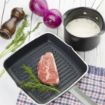 Picture of Vogue Aluminium Square Non-Stick Teflon Ribbed Skillet Pan 24cm - DL942