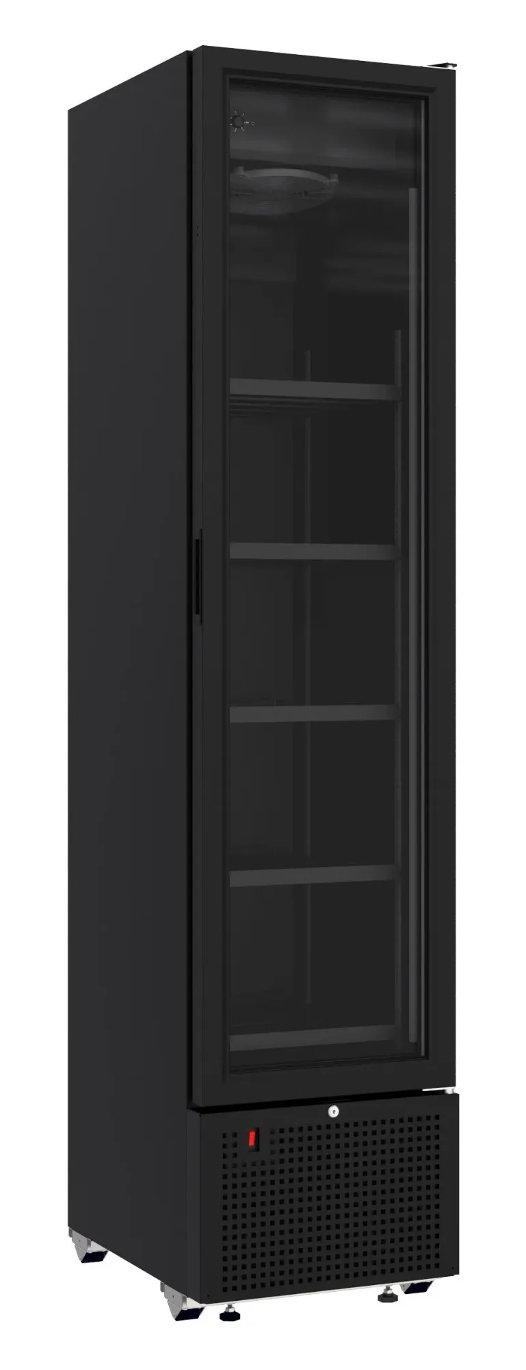 Picture of CombiSteel Single Glass Door Display Refrigerator Black 348Litre - 7464.0210