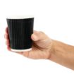 Picture of Fiesta Recyclable Coffee Cups Ripple Wall Black 225ml / 8oz (Pack of 25) - CM540