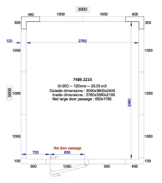 Show details for CombiSteel Coldroom 3000X3600X2400 20 m3 - 7489.2215 Picture of CombiSteel Coldroom 3000X3600X2400 20 m3 - 7489.2215