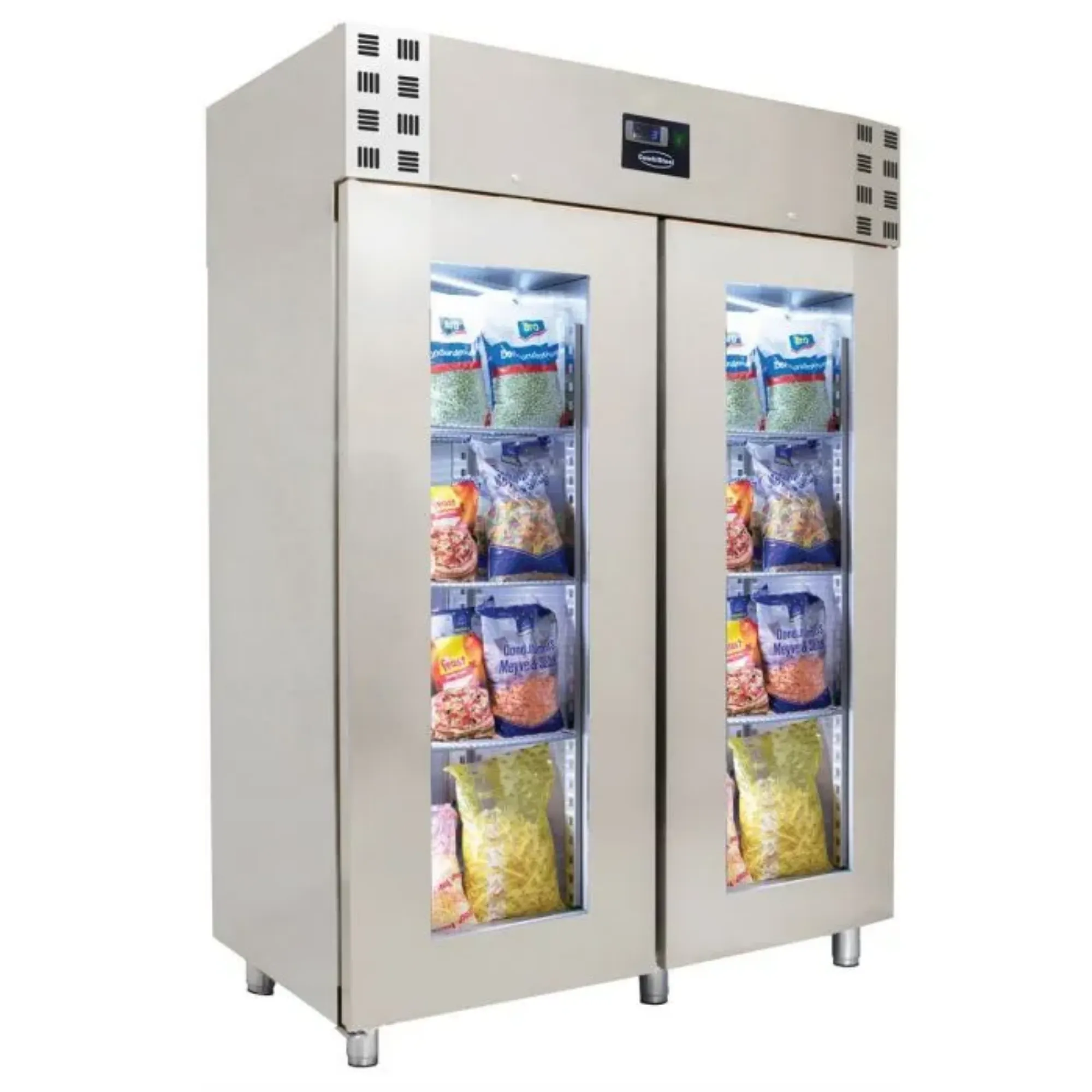 Picture of CombiSteel Refrigerator Stainless Steel Double Glass Door Mono 1400 Litre - 7489.5025