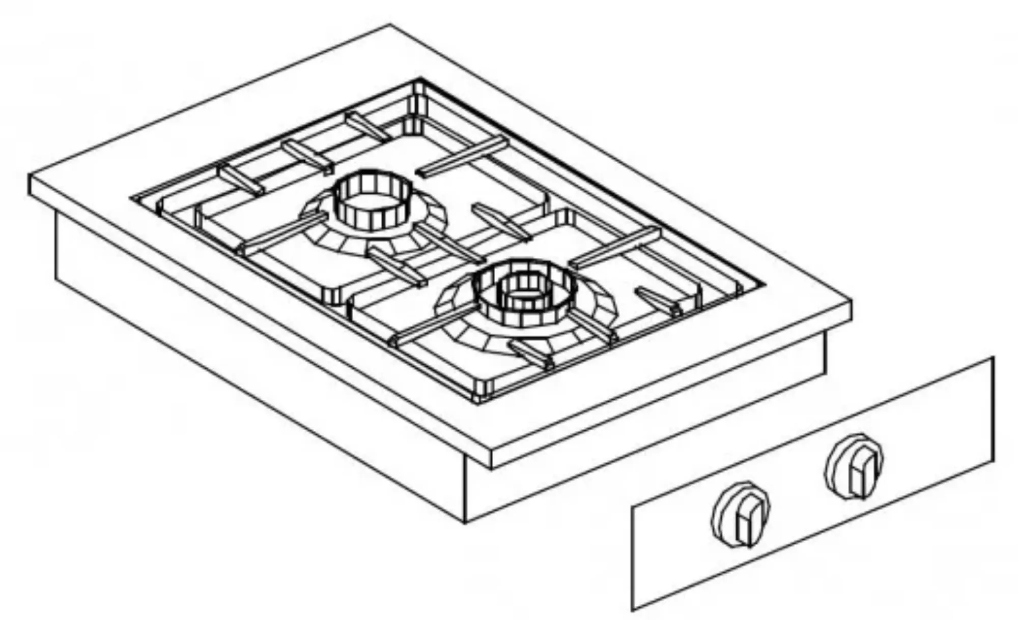 Picture of Giorik LPG4820D Drop In 2 Burner Gas Boiling Hob - LPG4820D