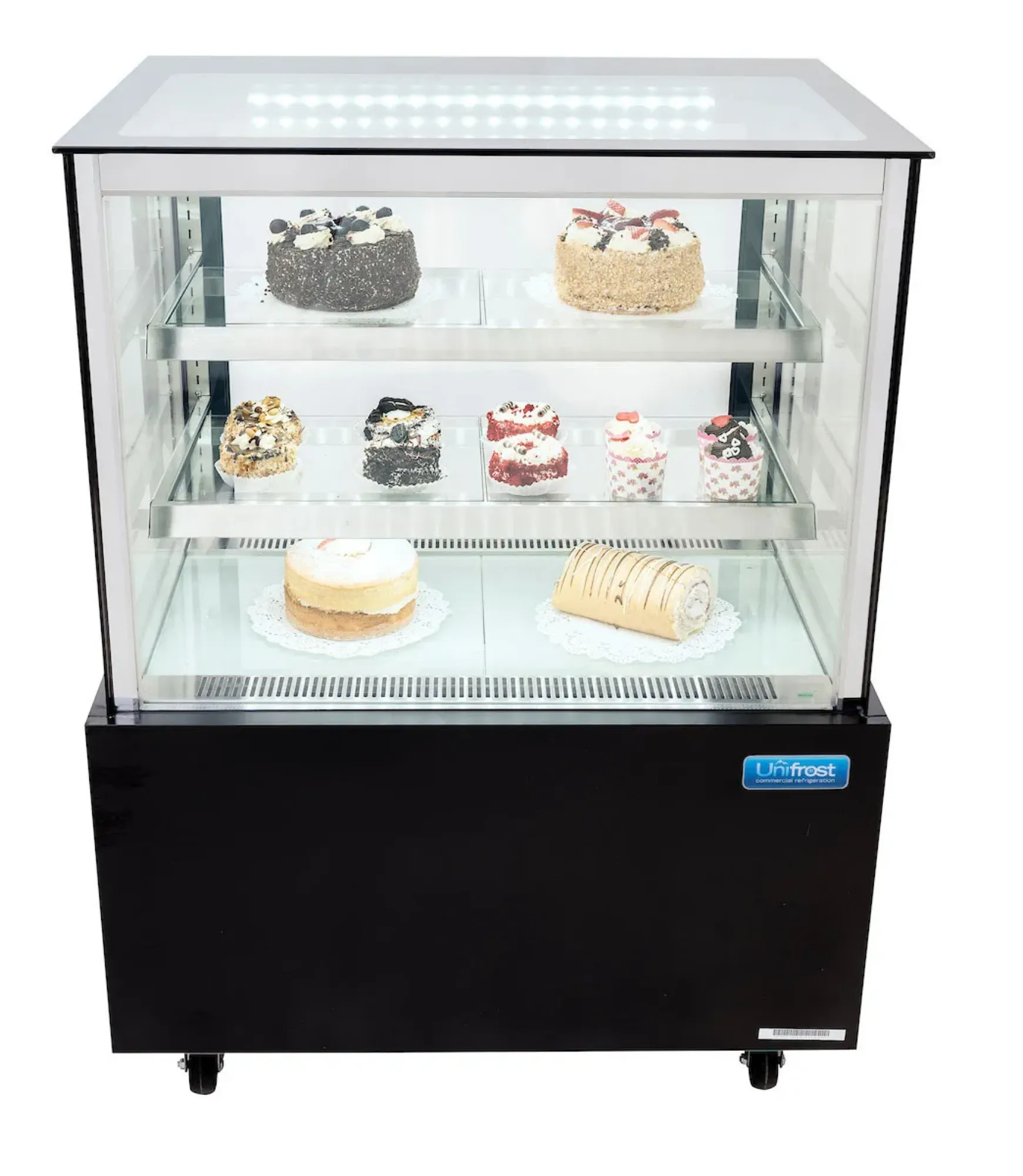 Picture of Unifrost HGP90B Black Square Cake Display Fridge - HGP90B
