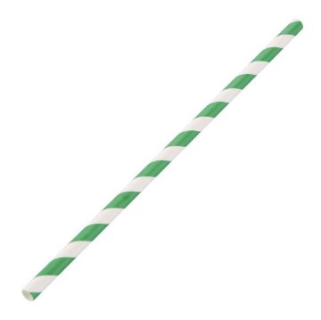 Show details for Fiesta Compostable Paper Straws Green Stripes (Pack of 250) - DE928 Picture of Fiesta Compostable Paper Straws Green Stripes (Pack of 250) - DE928
