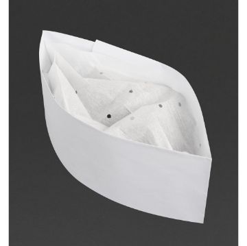Show details for eGreen Disposable Forage Hat White (Pack of 100) - A255 Picture of eGreen Disposable Forage Hat White (Pack of 100) - A255