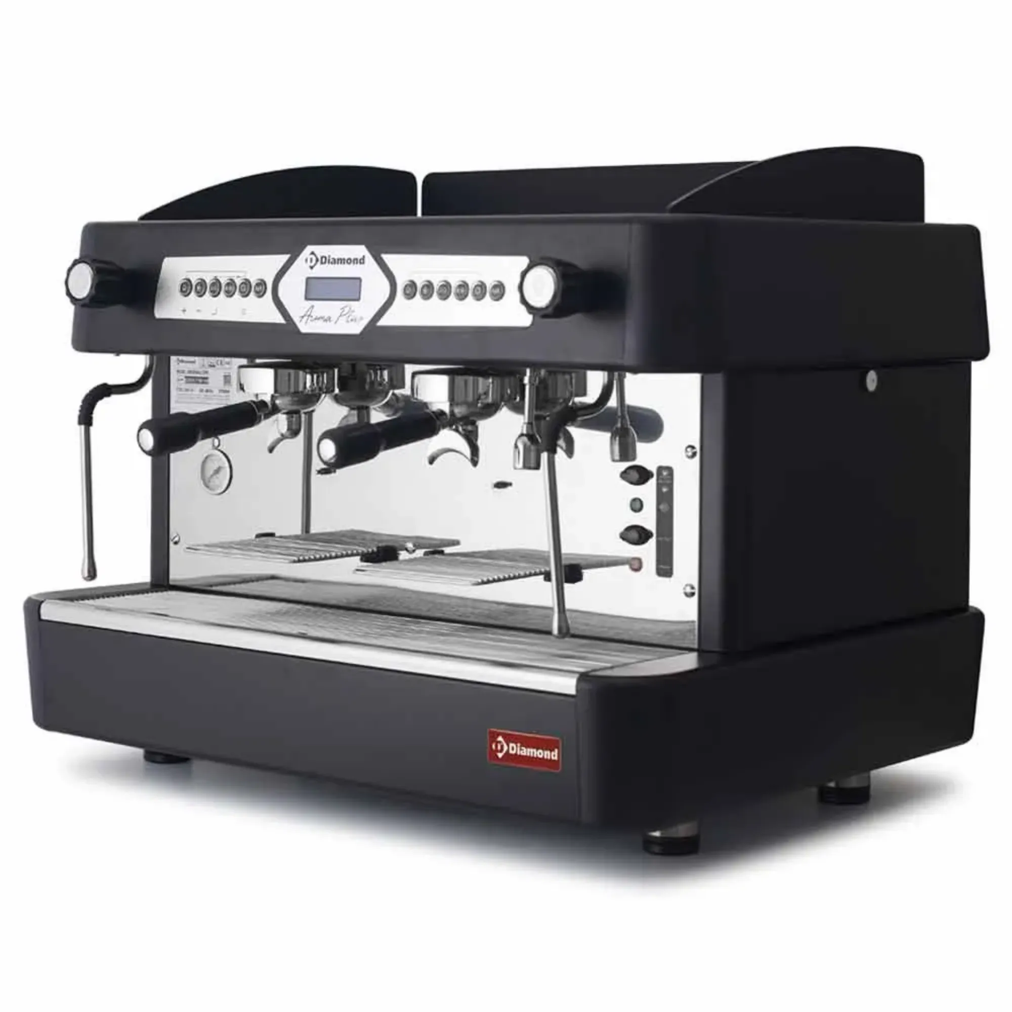 Picture of Diamond Aroma Coffee machine 2 groups, automatic (with display) - BLACK - AROMA/2EB