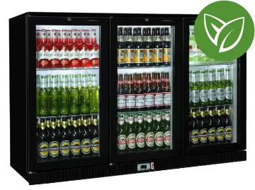 Show details for Sterling Pro Green SP3HC-BH Black Triple Door Hinged Bottle Cooler 300 Ltrs / 274 Bottles - SP3HC-BH Picture of Sterling Pro Green SP3HC-BH Black Triple Door Hinged Bottle Cooler 300 Ltrs / 274 Bottles - SP3HC-BH