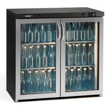 Show details for Gamko Maxiglass MG3/250GCS Hinged Double Stainless Steel Frame Glass Door Undercounter Bottle Cooler 250 Litres - MG3-250GCS Picture of Gamko Maxiglass MG3/250GCS Hinged Double Stainless Steel Frame Glass Door Undercounter Bottle Cooler 250 Litres - MG3-250GCS