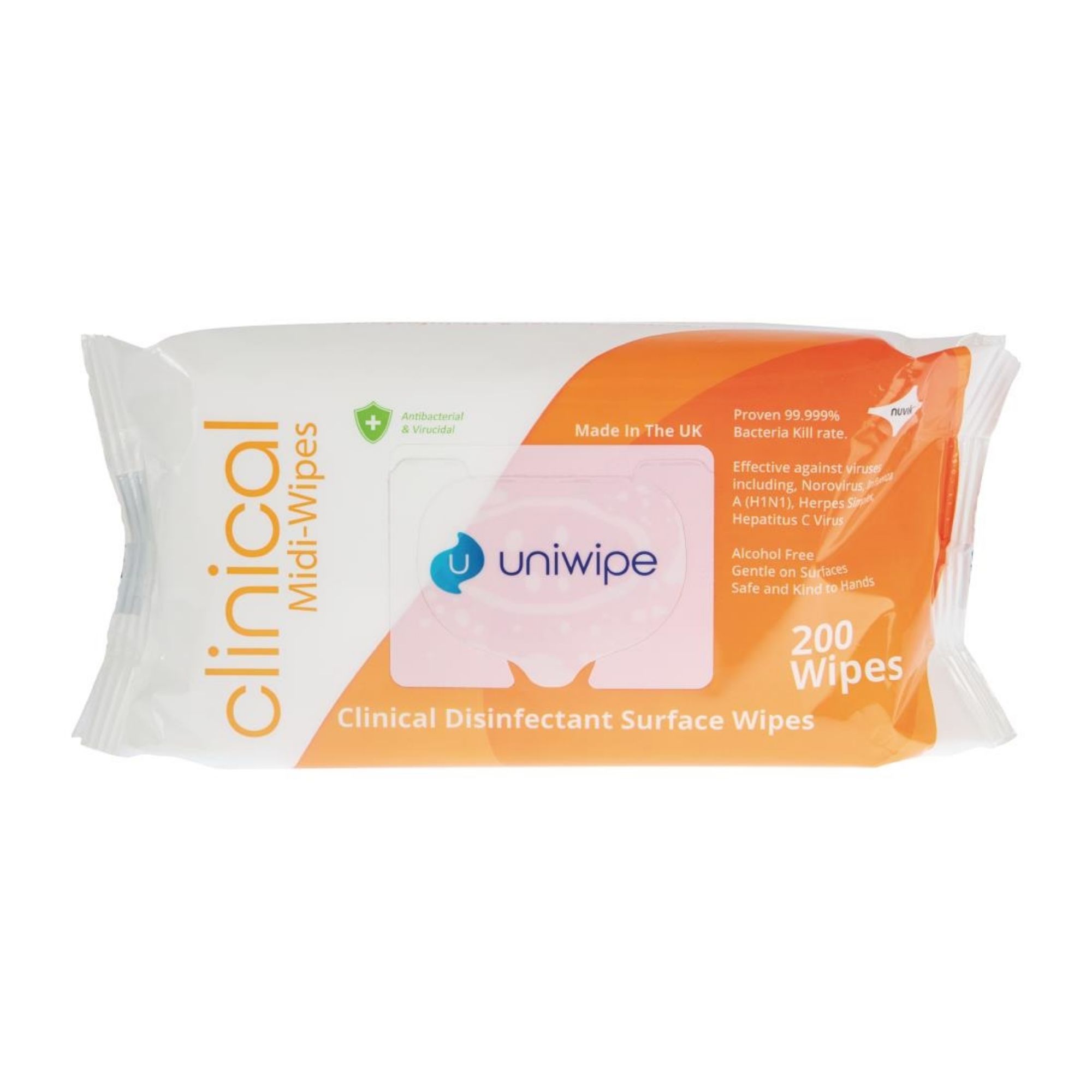 Picture of Uniwipe Clinical Disinfectant Surface Wipes (Pack of 200) - DF234