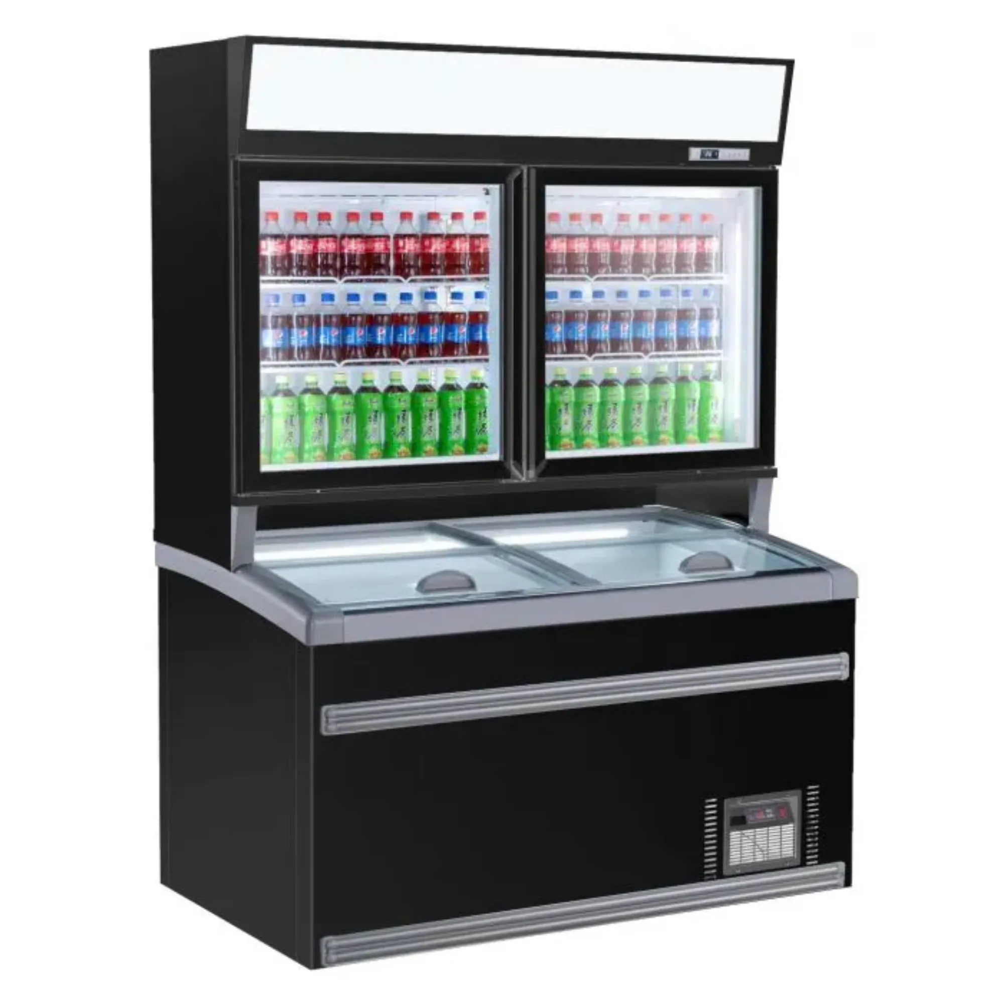 Picture of CombiSteel Wall Mounted Cold&Freezer Unit Black 2 Glass Door - 7455.2510