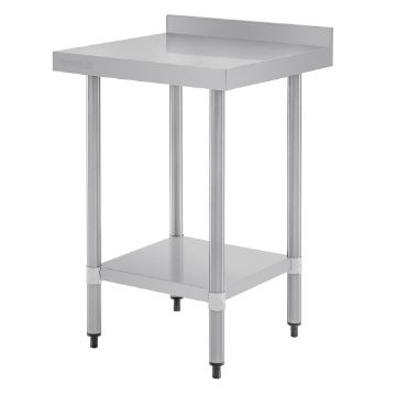 Show details for Vogue Stainless Steel Prep Table with Upstand 600mm - T379 Picture of Vogue Stainless Steel Prep Table with Upstand 600mm - T379