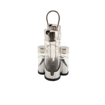 Show details for Genware Oil  Vinegar & Cruet Set with Stand - 4017 Picture of Genware Oil  Vinegar & Cruet Set with Stand - 4017