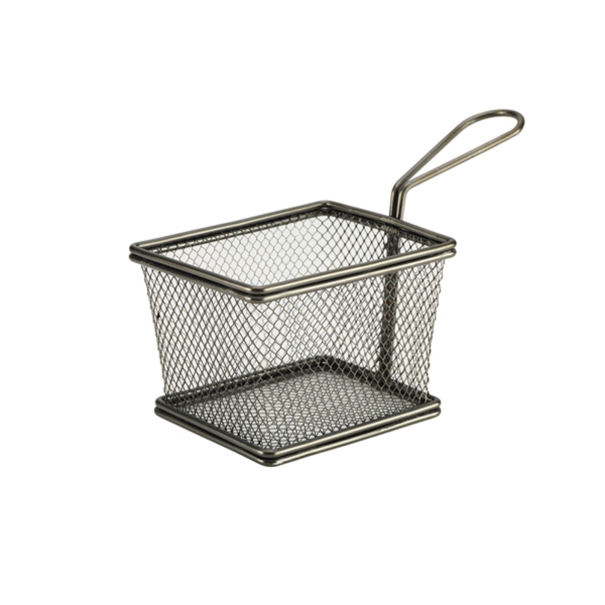 Picture of Black Serving Fry Basket Rectangular 12.5 x 10 x 8.5cm - SVB1210BK