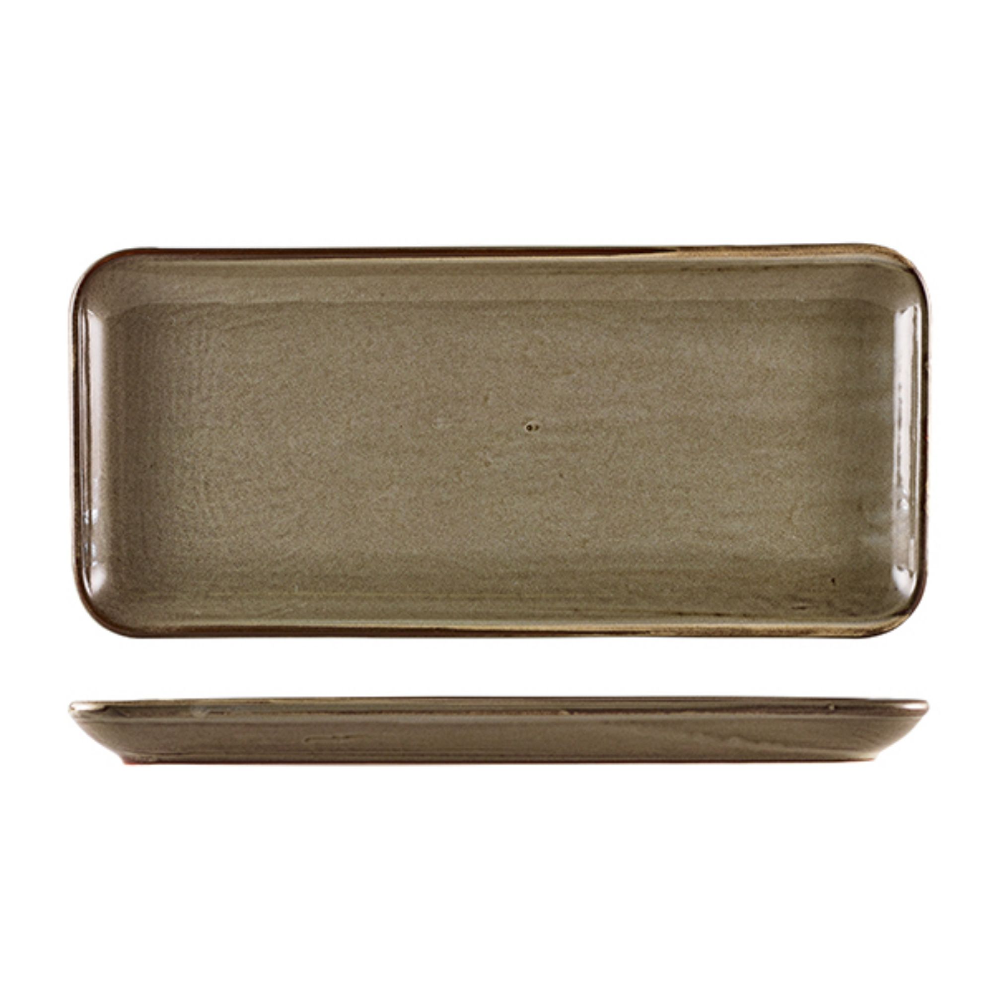 Picture of Terra Porcelain Grey Narrow Rectangular Platter 36 x 16.5cm - NR-PG36