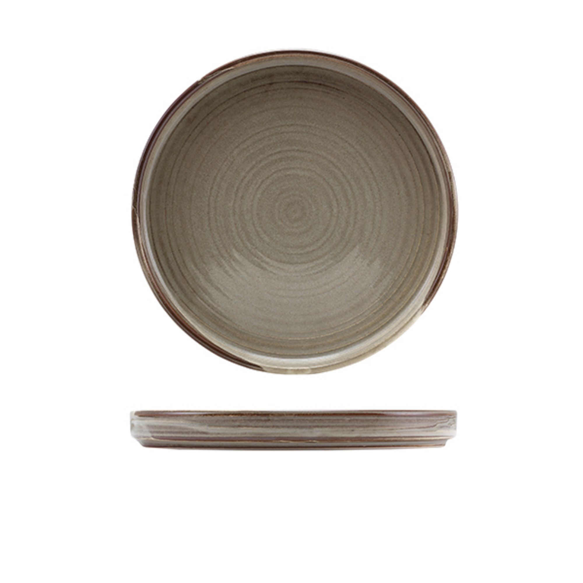 Picture of Terra Porcelain Grey Low Presentation Plate 21cm - LP-PG21