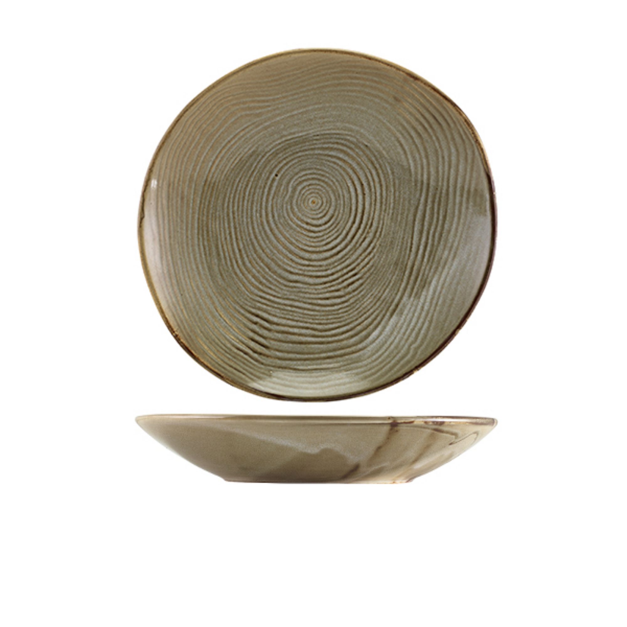 Picture of Terra Porcelain Grey Organic Coupe Bowl 26cm - CB-PGG26