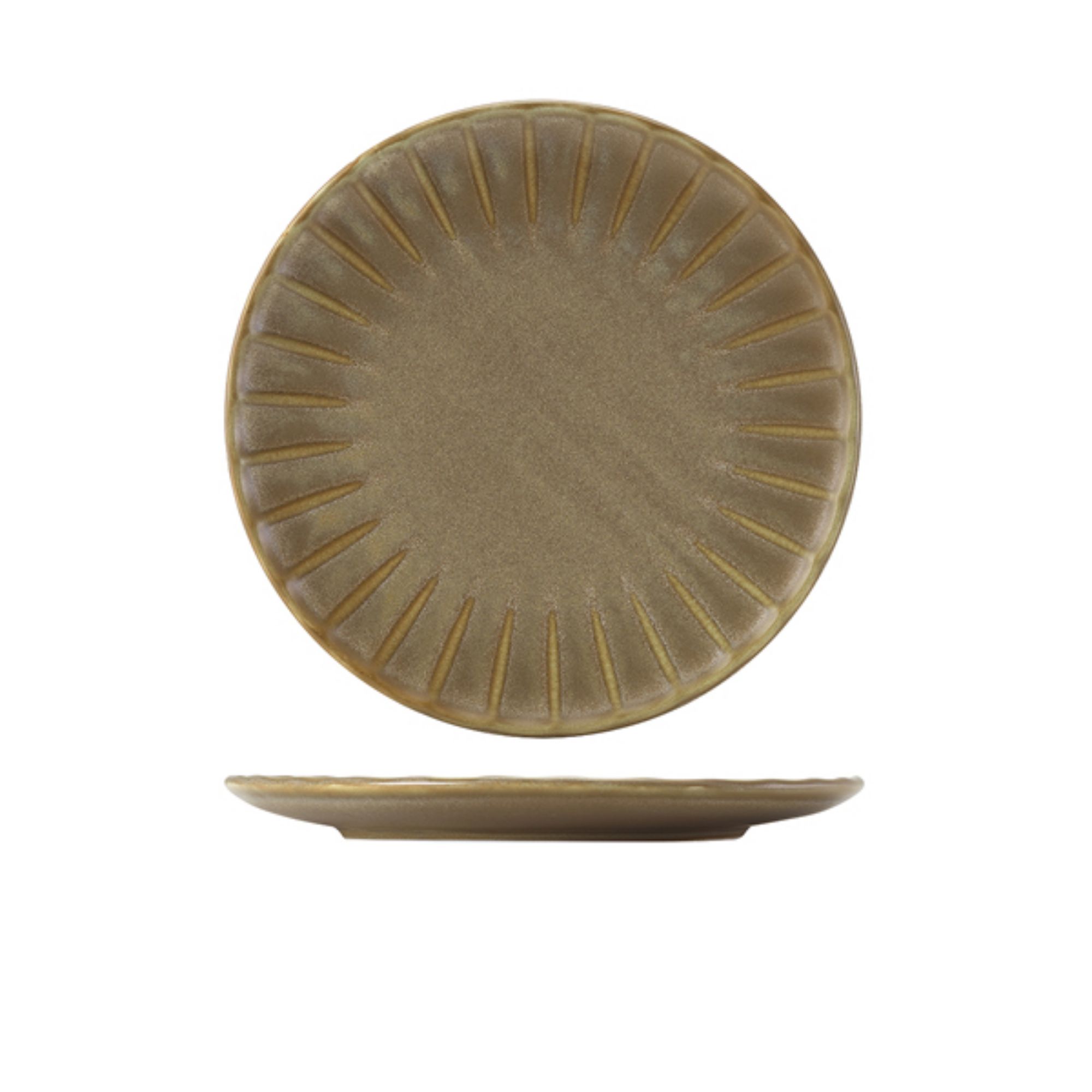 Picture of Terra Porcelain Matt Grey Scalloped Coupe Plate 26cm - CP-SMG26