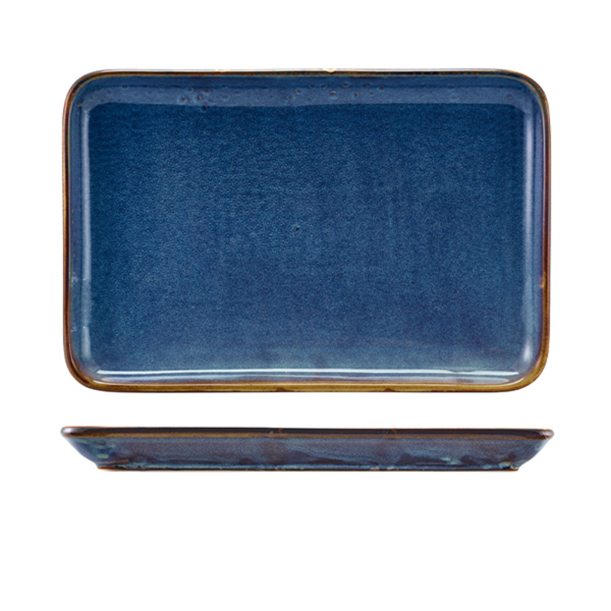 Picture of Terra Porcelain Aqua Blue Rectangular Platter 30 x 20cm - NR-PBL32