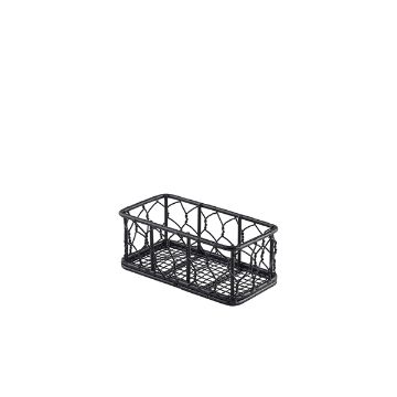 Show details for Genware Rectangular Black Wire Basket 14 x 7 x 5.5cm - WB147BK Picture of Genware Rectangular Black Wire Basket 14 x 7 x 5.5cm - WB147BK