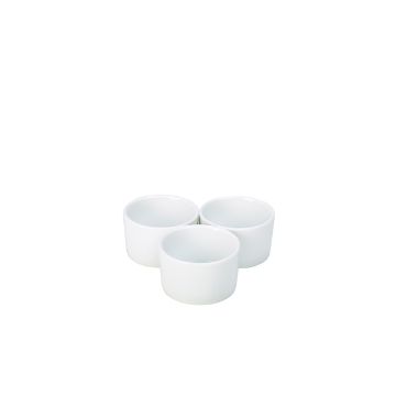 Show details for Genware Porcelain Contemporary Smooth Ramekin 6.5cm/ 2.5" - Pack of 6 - RAMCON6-W Picture of Genware Porcelain Contemporary Smooth Ramekin 6.5cm/ 2.5" - Pack of 6 - RAMCON6-W
