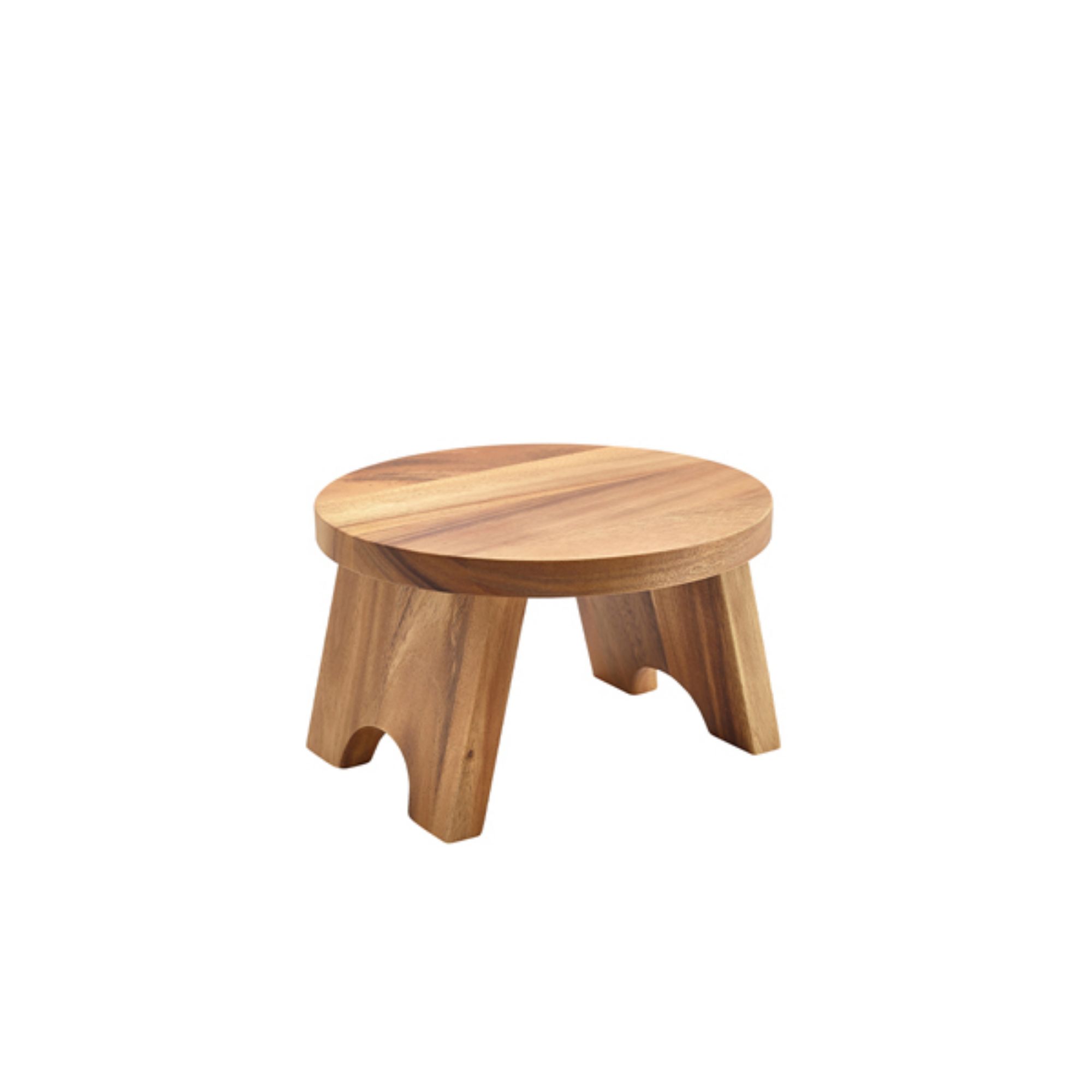 Picture of Genware Acacia Wood Round Buffet Riser 25cm - RSR-WR25