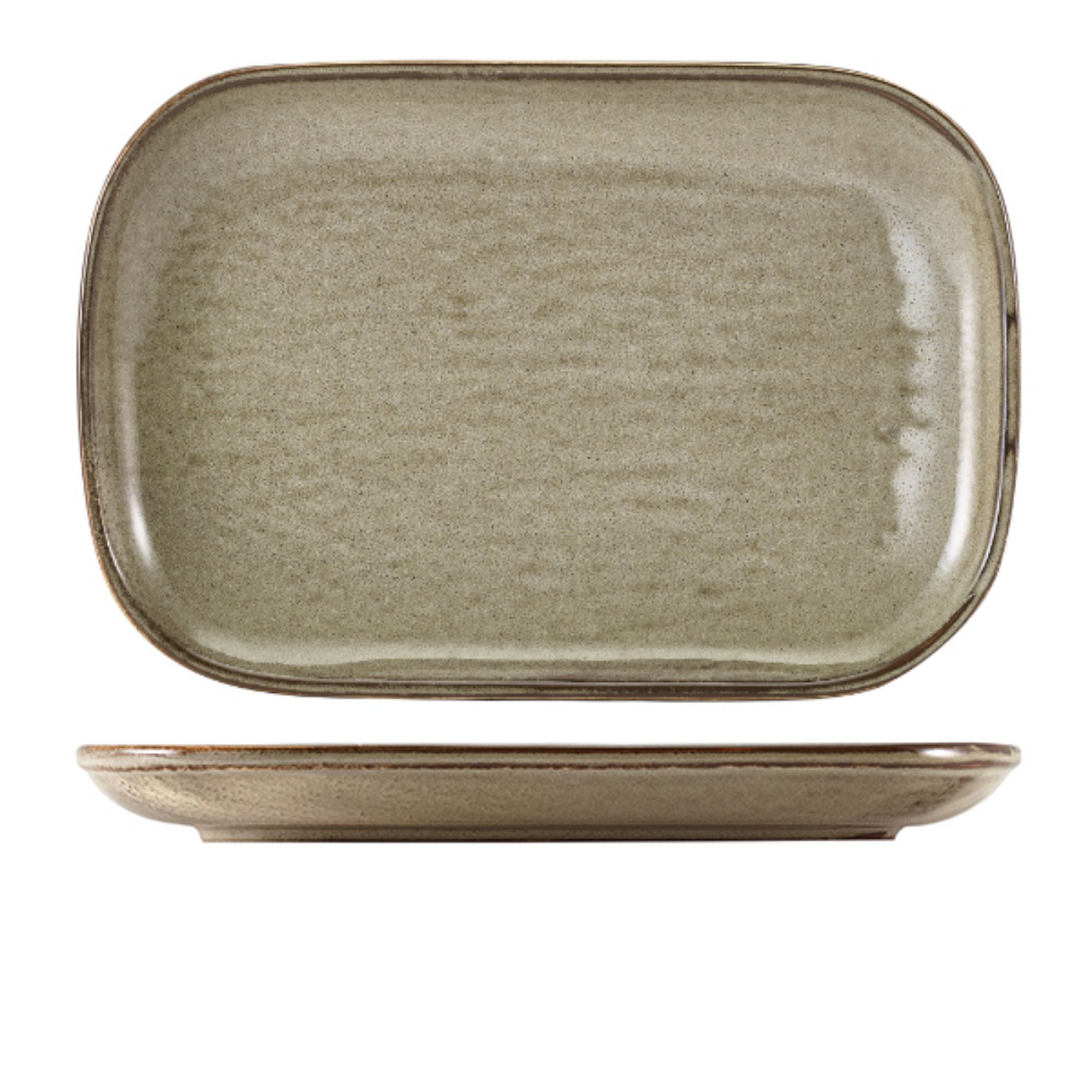 Picture of Terra Porcelain Grey Rectangular Plate 34.5 x 23.5cm - RP-PG34