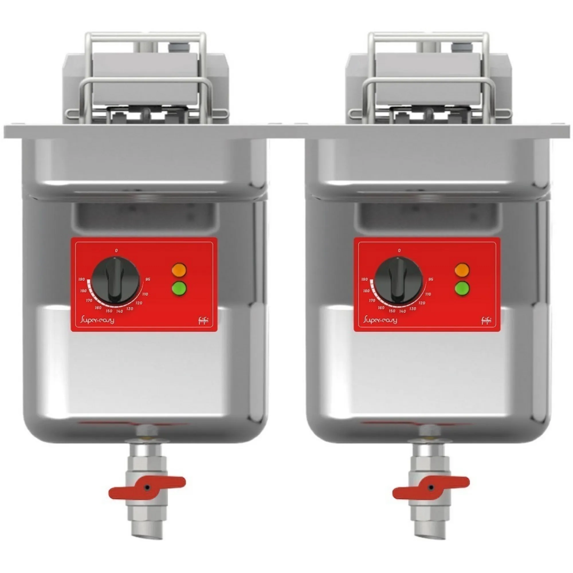 Picture of FriFri Super Easy 622 Electric Drop-in Twin Tank Fryer with Filtration - 2 Baskets - W 600 mm - 2 x 15.0 kW - SD622H32G0