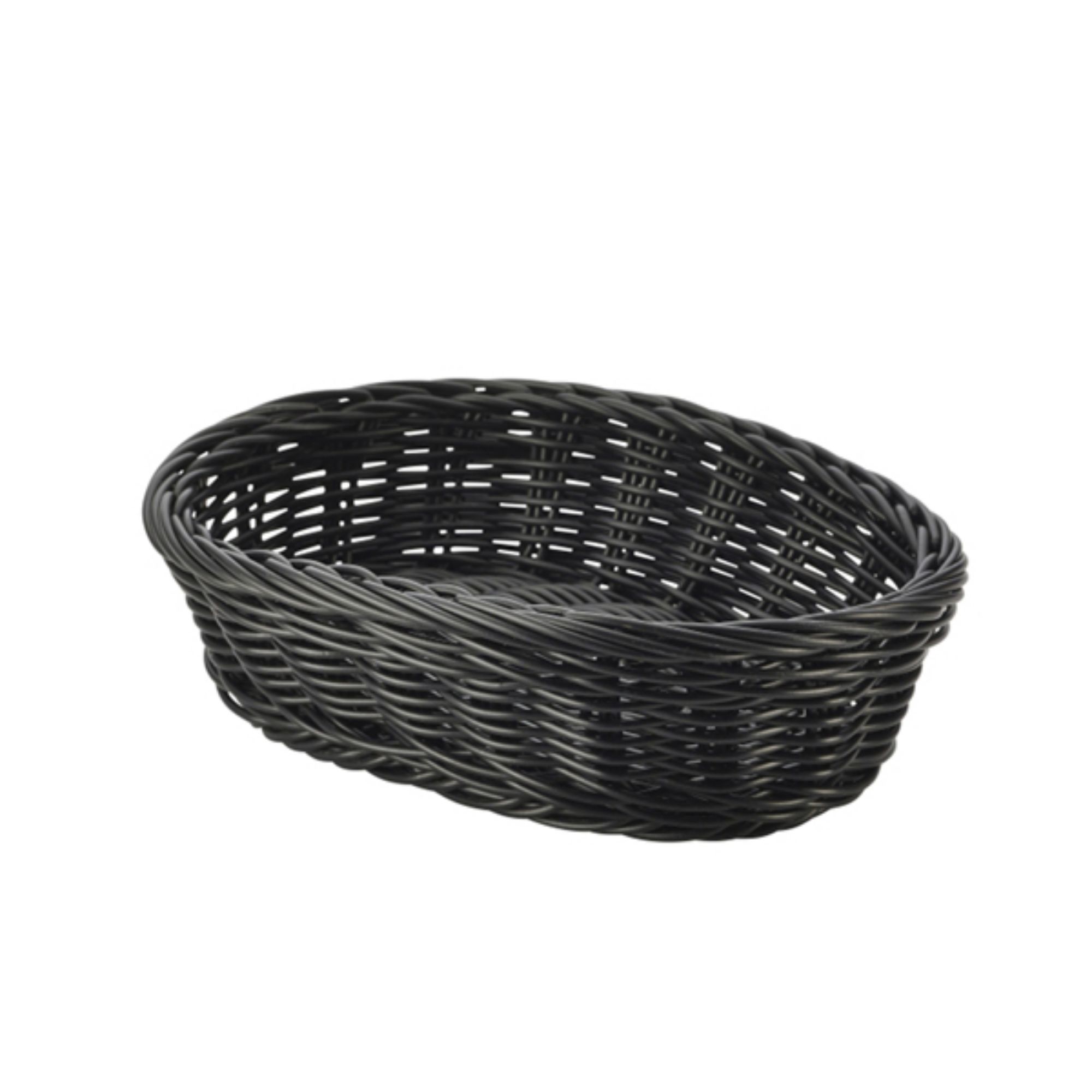 Picture of Black Oval Polywicker Basket 22.5 x 15.5 x 6.5cm - PWB-2316BK