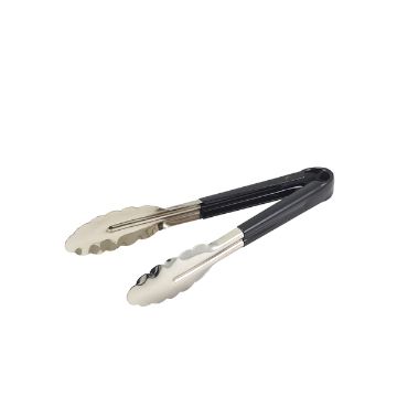 Show details for Genware Colour Coded S/St. Tong 23cm Black - CCT23BK Picture of Genware Colour Coded S/St. Tong 23cm Black - CCT23BK