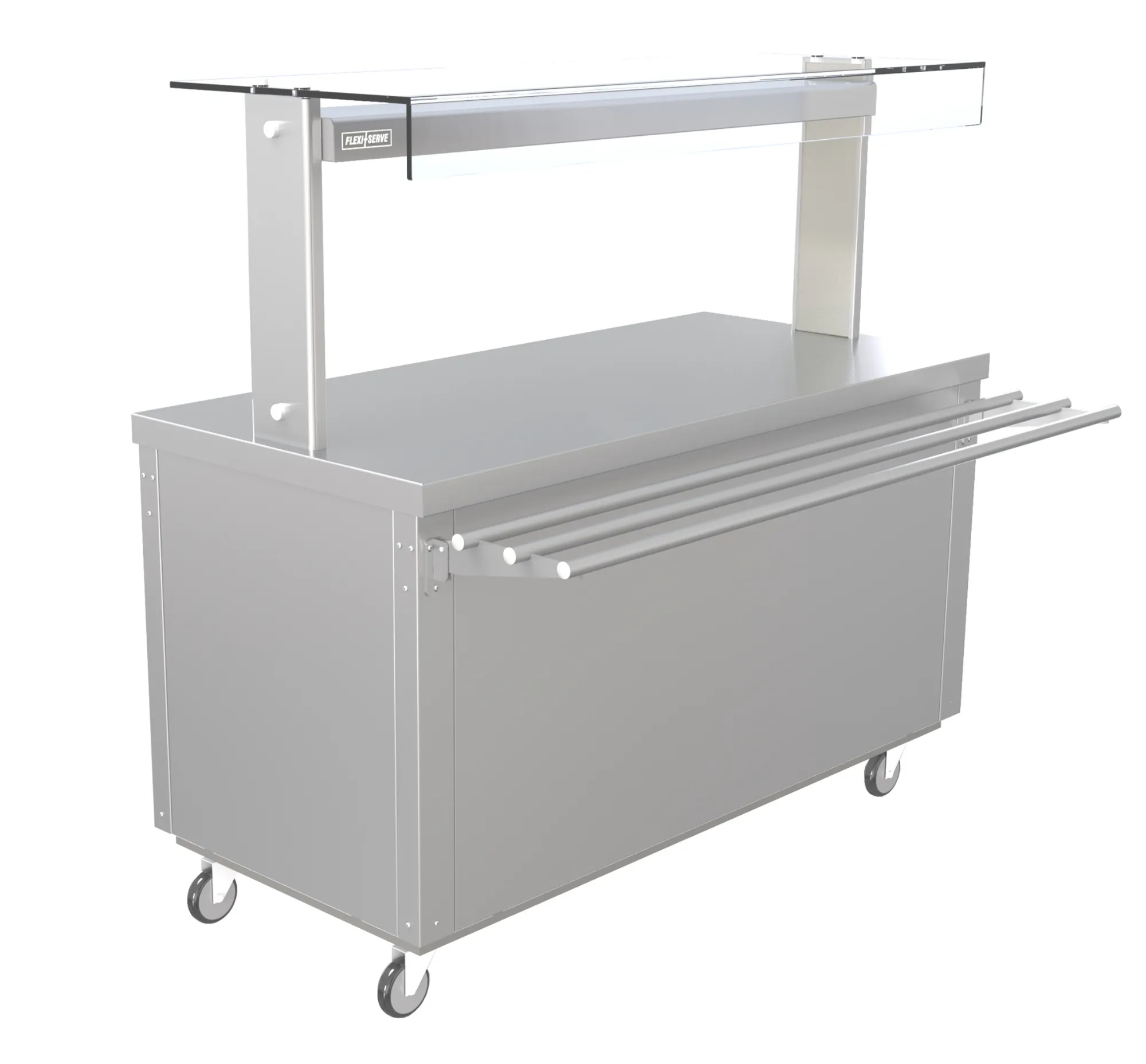 Picture of Parry FS-A4 - Flexi Serve Ambient Cupboard with Plain Top and Heated Gantry and Sneez Guard Glass - FS-A4/HG/SG