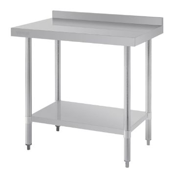 Show details for Vogue Stainless Steel Prep Table with Upstand 900mm - T380 Picture of Vogue Stainless Steel Prep Table with Upstand 900mm - T380