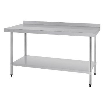 Show details for Vogue Stainless Steel Prep Table with Upstand 1500mm - T382 Picture of Vogue Stainless Steel Prep Table with Upstand 1500mm - T382