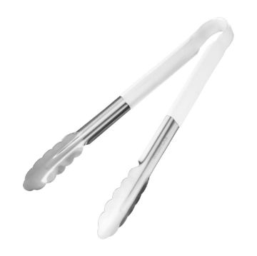 Show details for Hygiplas Colour Coded White Serving Tong 300mm - FX130 Picture of Hygiplas Colour Coded White Serving Tong 300mm - FX130
