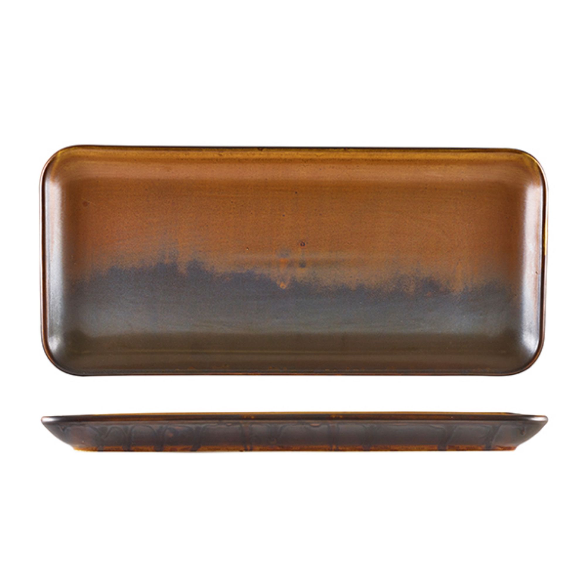 Picture of Terra Porcelain Rustic Copper Narrow Rectangular Platter 36 x 16.5cm - NR-PRC36