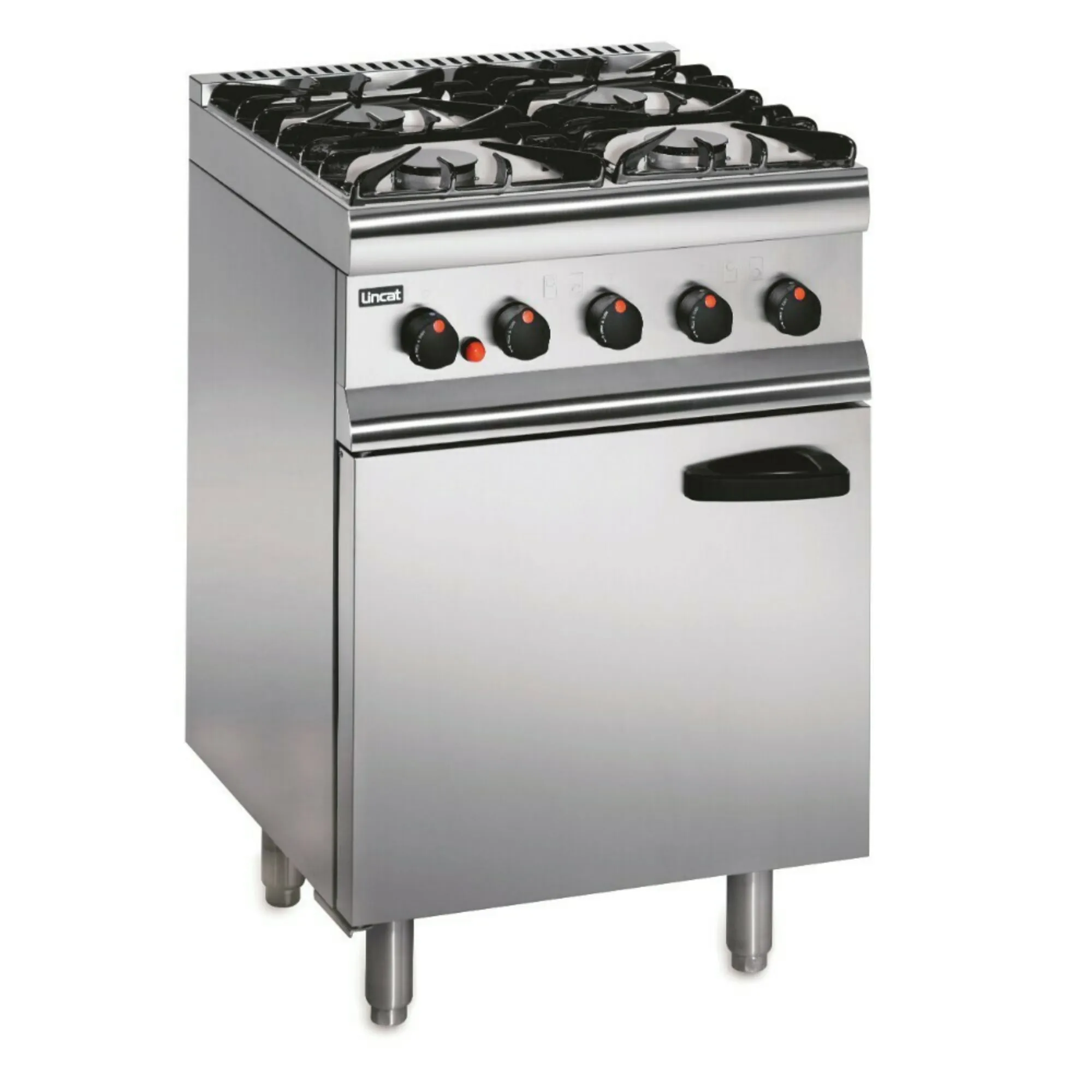 Picture of Lincat Silverlink 600 Propane Gas Free-standing Oven Range - Castors at Rear - 4 Burners - W 600 mm - 23.8 kW - SLR6C/P