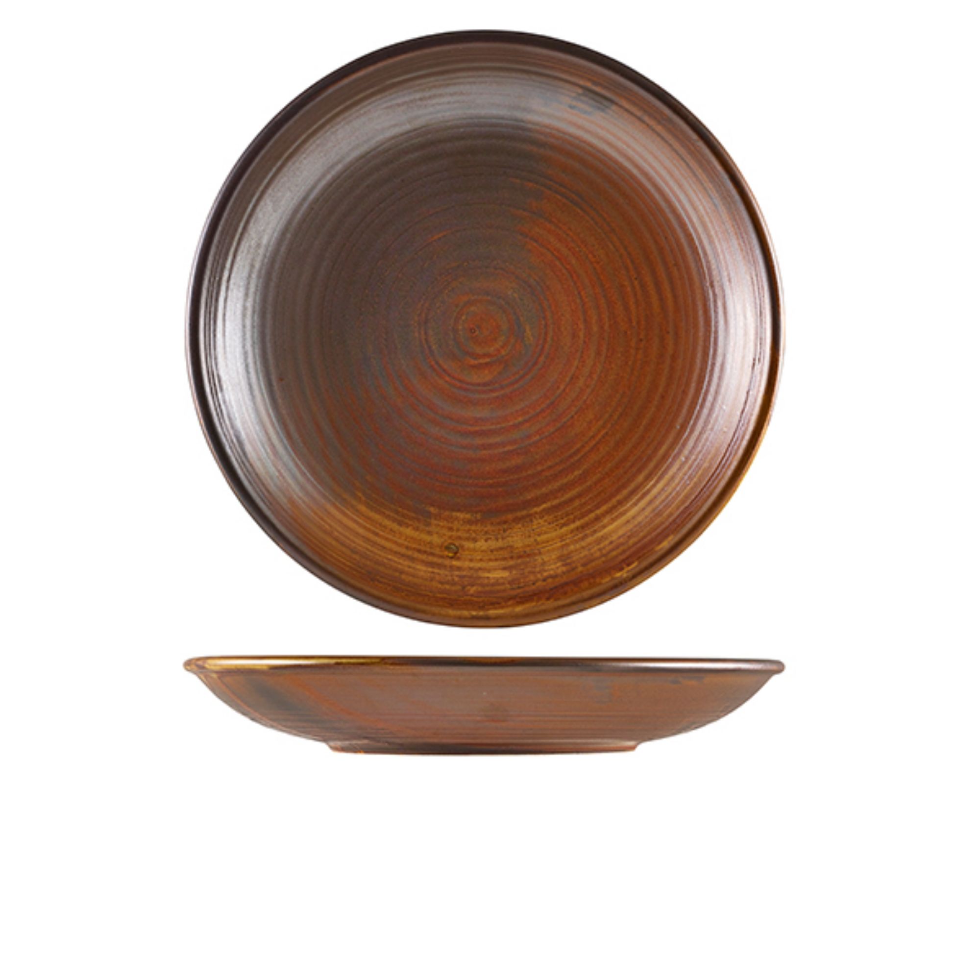 Picture of Terra Porcelain Rustic Copper Deep Coupe Plate 28cm - DC-PRC28