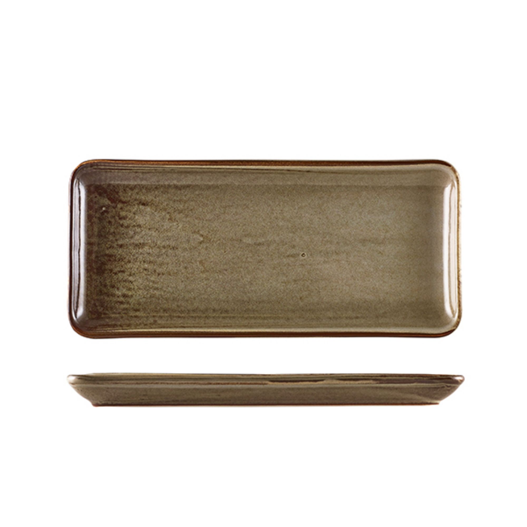 Picture of Terra Porcelain Grey Narrow Rectangular Platter 31 x 14cm - NR-PG30
