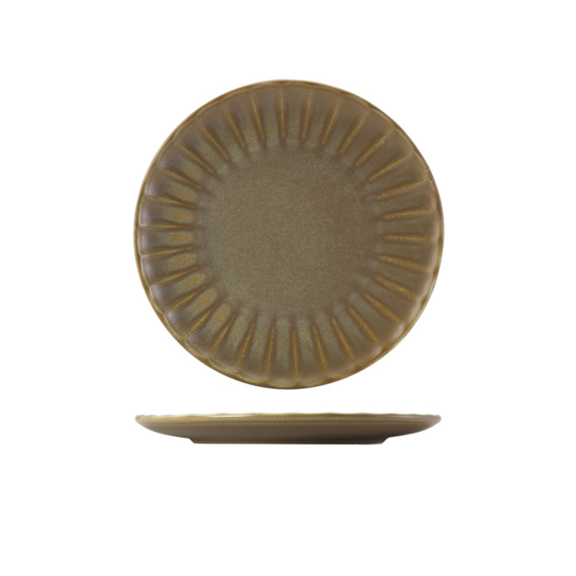 Picture of Terra Porcelain Matt Grey Scalloped Coupe Plate 23.4cm - CP-SMG23