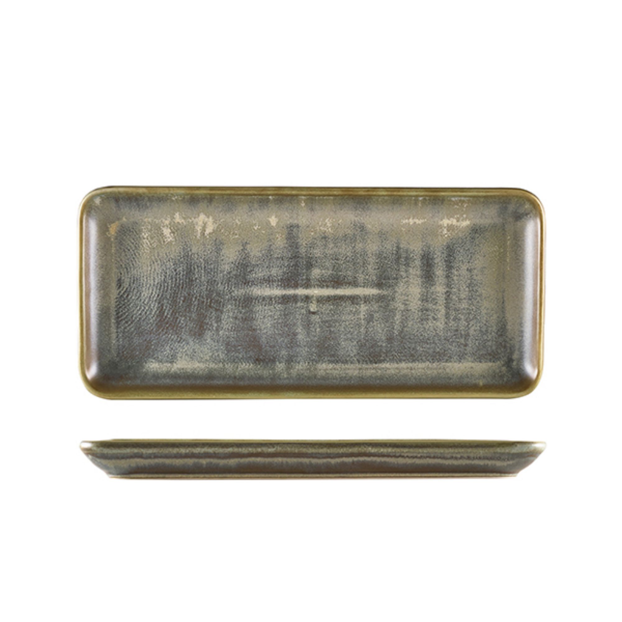 Picture of Terra Porcelain Matt Grey Narrow Rectangular Platter 31 x 14cm - NR-PMG30