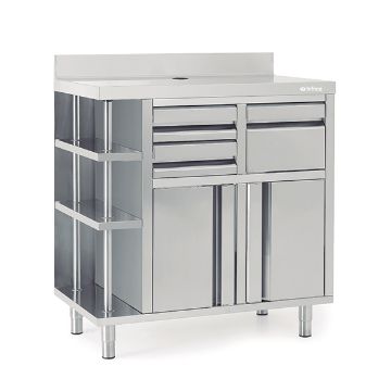 Show details for INFRICO Back Bar Coffee Unit 1000mm Wide Shelves to Left - MCAF1000CD Picture of INFRICO Back Bar Coffee Unit 1000mm Wide Shelves to Left - MCAF1000CD