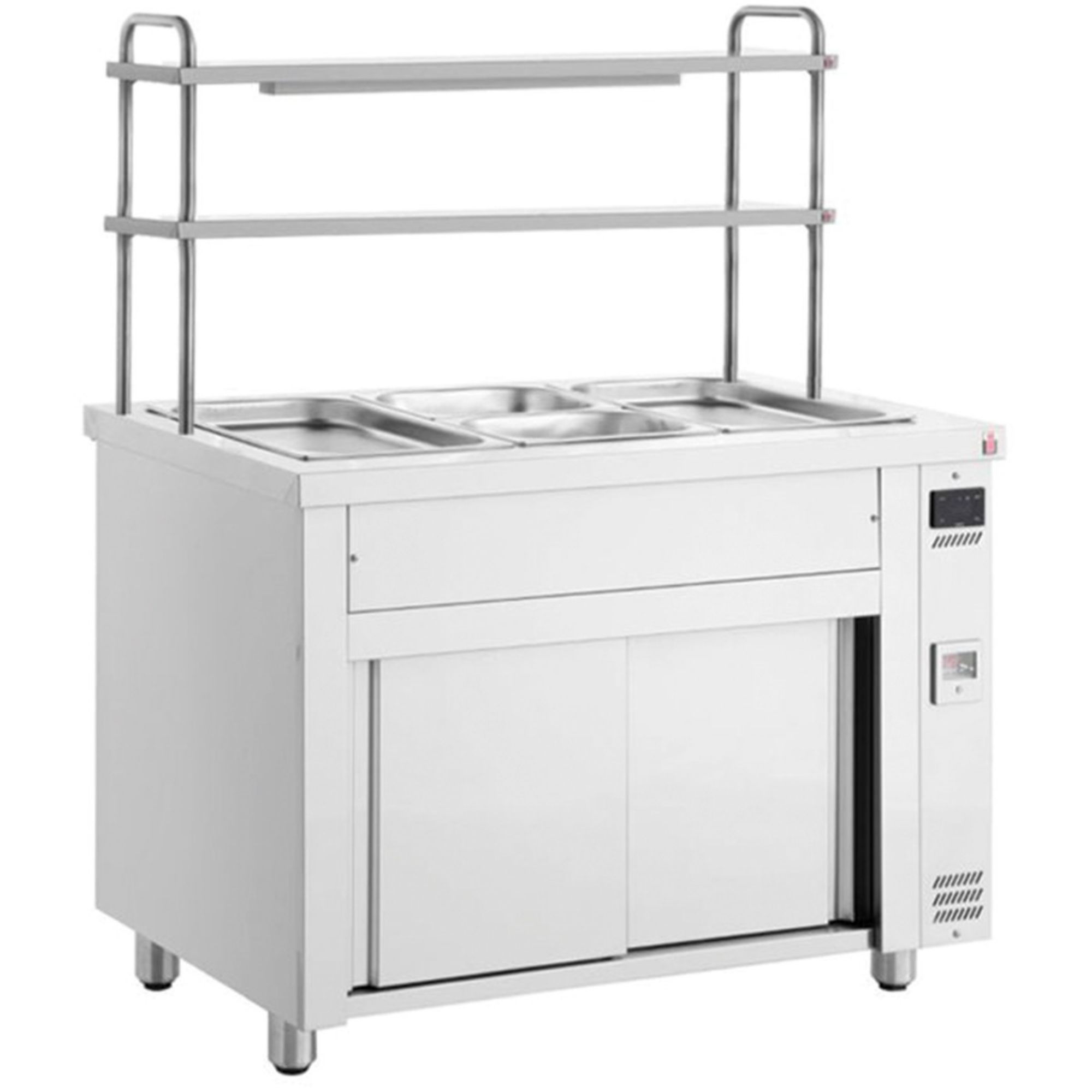 Picture of INOMAK 1800mm Wet Well Bain Marie With Heated Cupboard & Double Gantry - MHVW-DHG18