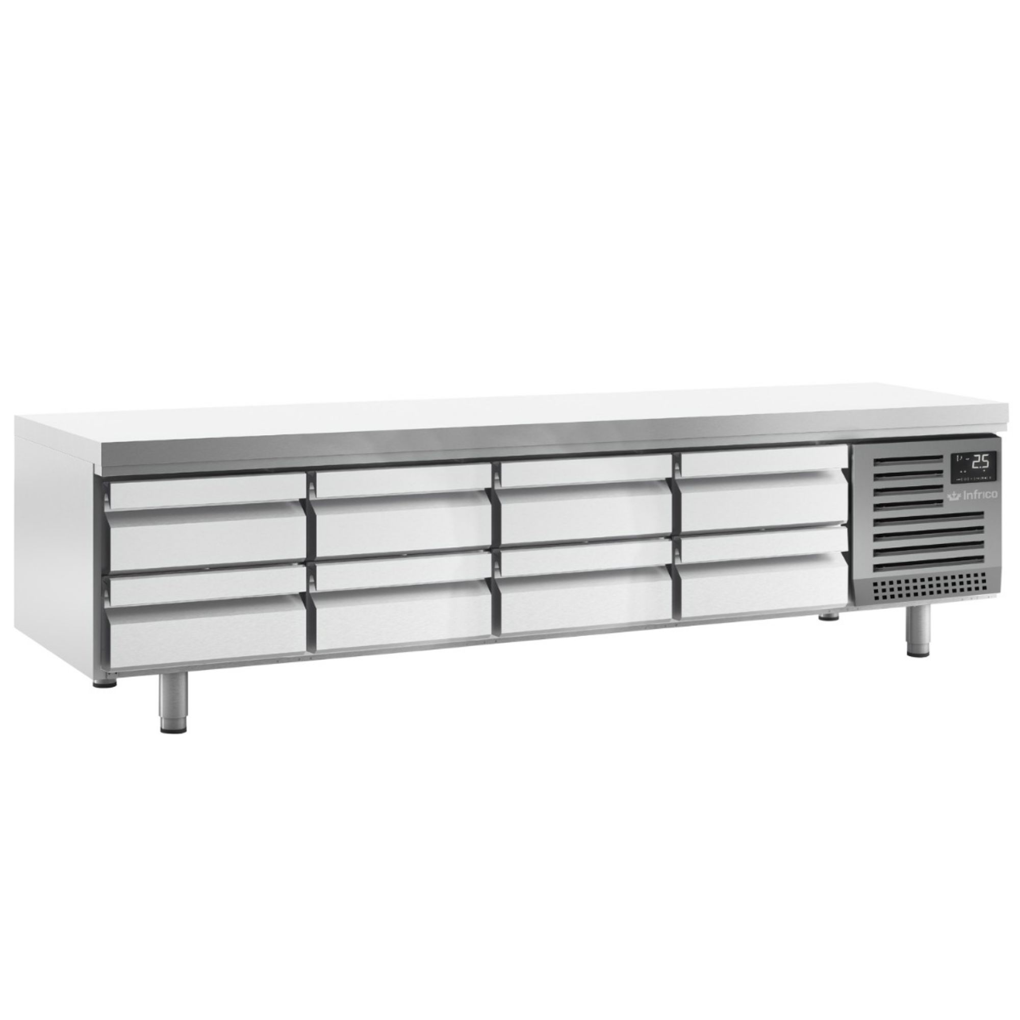 Picture of INFRICO 8 Drawer Low Height Gastronorm Snack Table 360L - MSG2400